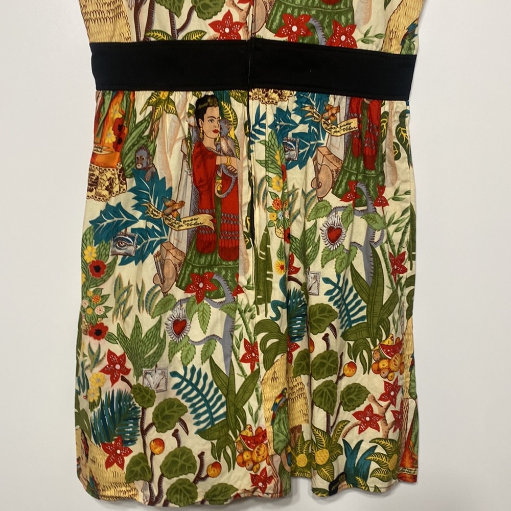 Frida Kahlo “Head Over Wheels” Dress in Beige by Hemet - Picture 10 of 16